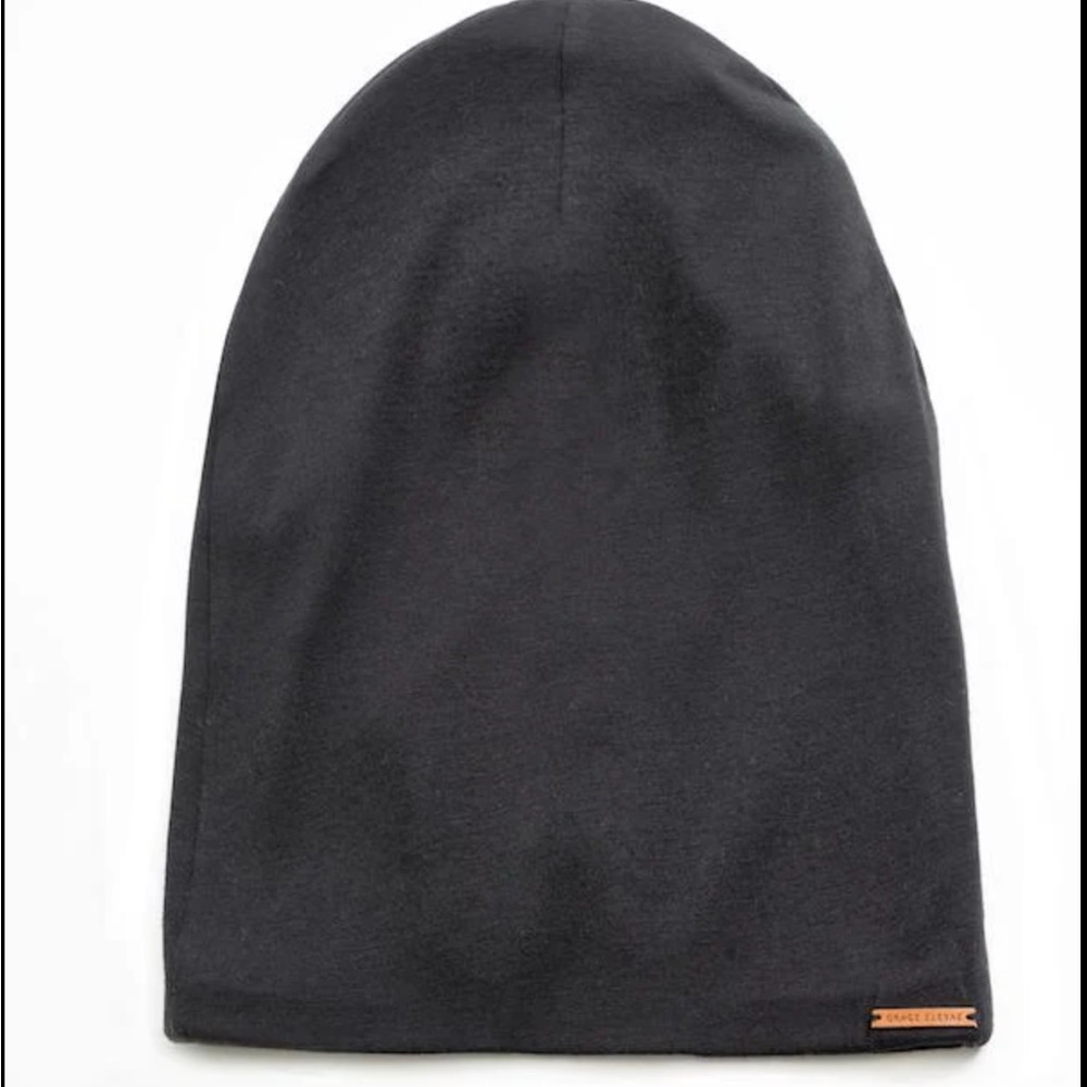 Black Grace Eleyae Satin-Lined Hat (Long & Adjustable)